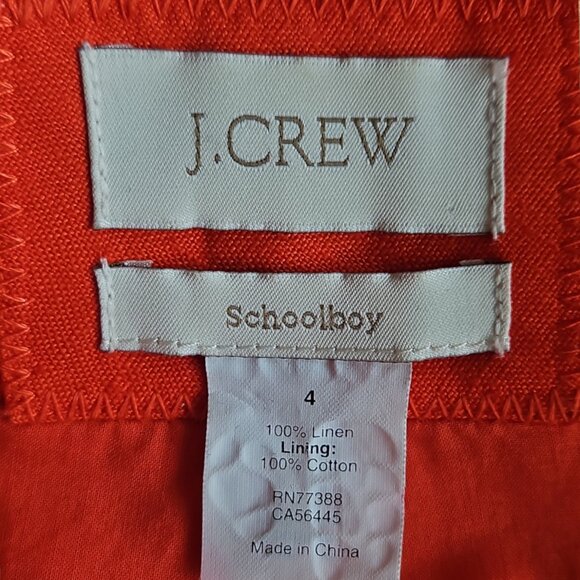 J. Crew Schoolboy Orange Linen Blazer - Picture 7 of 7